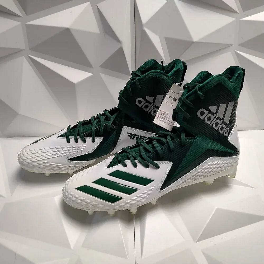 Adidas Mens Football Cleats 16 White Green Shoe Lacrosse Freak X Carbon High - Picture 5 of 13